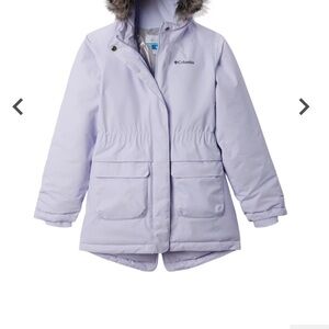 Columbia Purple Puffer Coat with Hood and Insulation